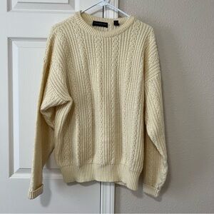 Vintage Claybrooke Cream Knit Sweater - Medium